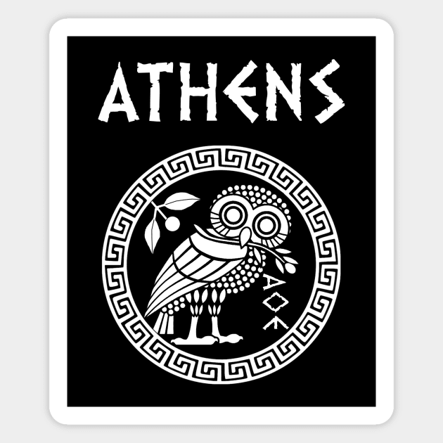 Athens Athenian Owl Symbol of Goddess Athena Magnet by AgemaApparel